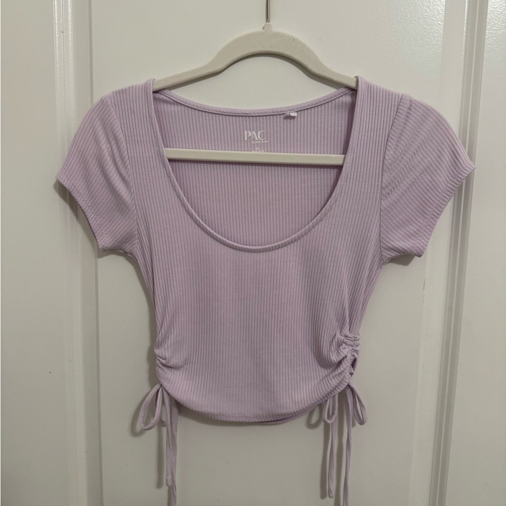 Pacsun- Pac Cares Lilac Ribbed Top with ties on sides